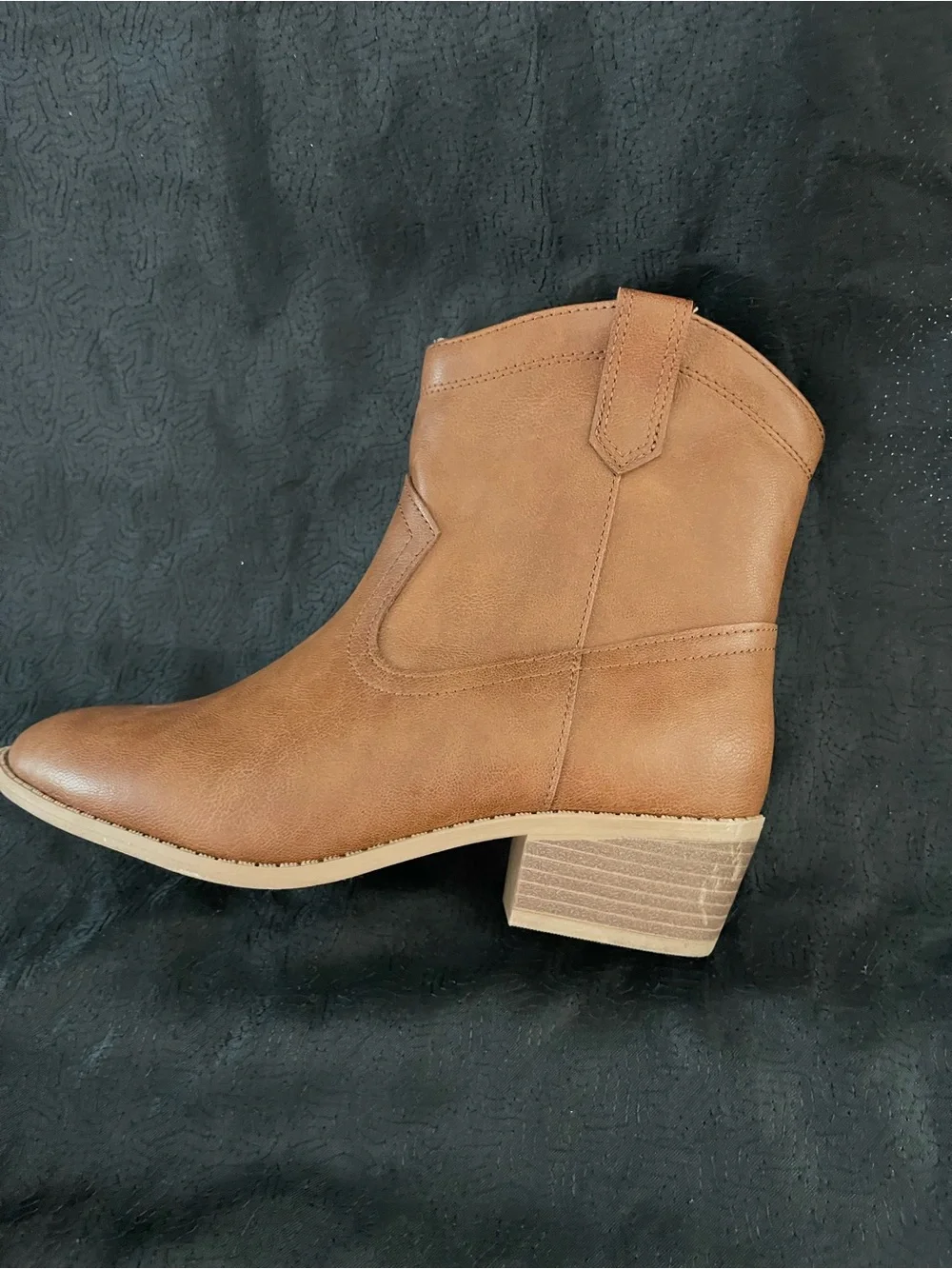 Girl’s Tan Leather Ankle Boots - Casual Western-Inspired Chelsea